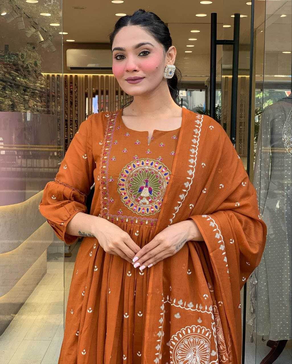 Cotton Casual Embroidered Kurti - MYLUXURY LANE ENTERPRISE